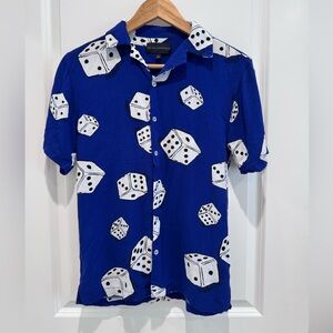 Blue Dice Print Short-Sleeve Shirt Men’s Blue size XS